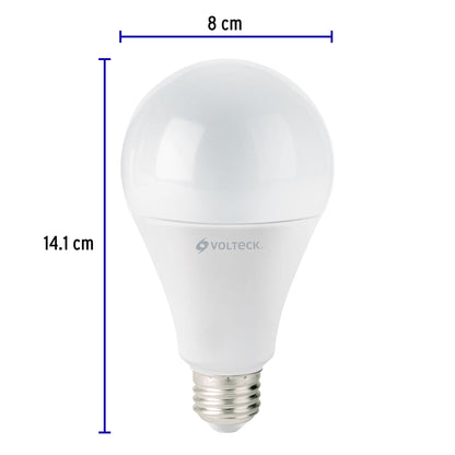Lámpara LED A25 18 W (equiv. 125 W) luz de día, caja Volteck | LED-125F | 46222