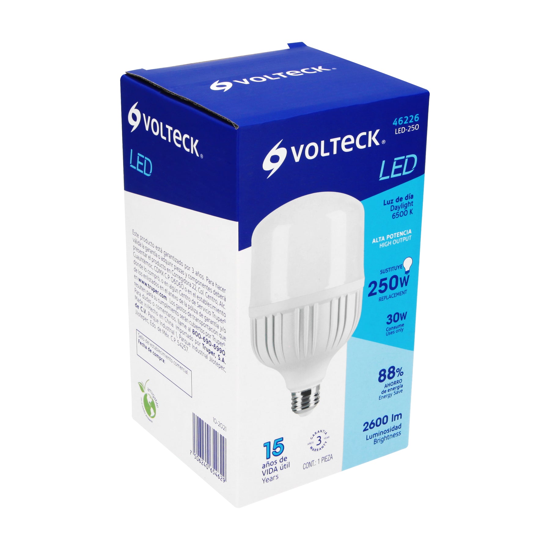 Lámpara LED alta potencia 30 W (equiv. 250 W), luz de día | LED-250 | 46226