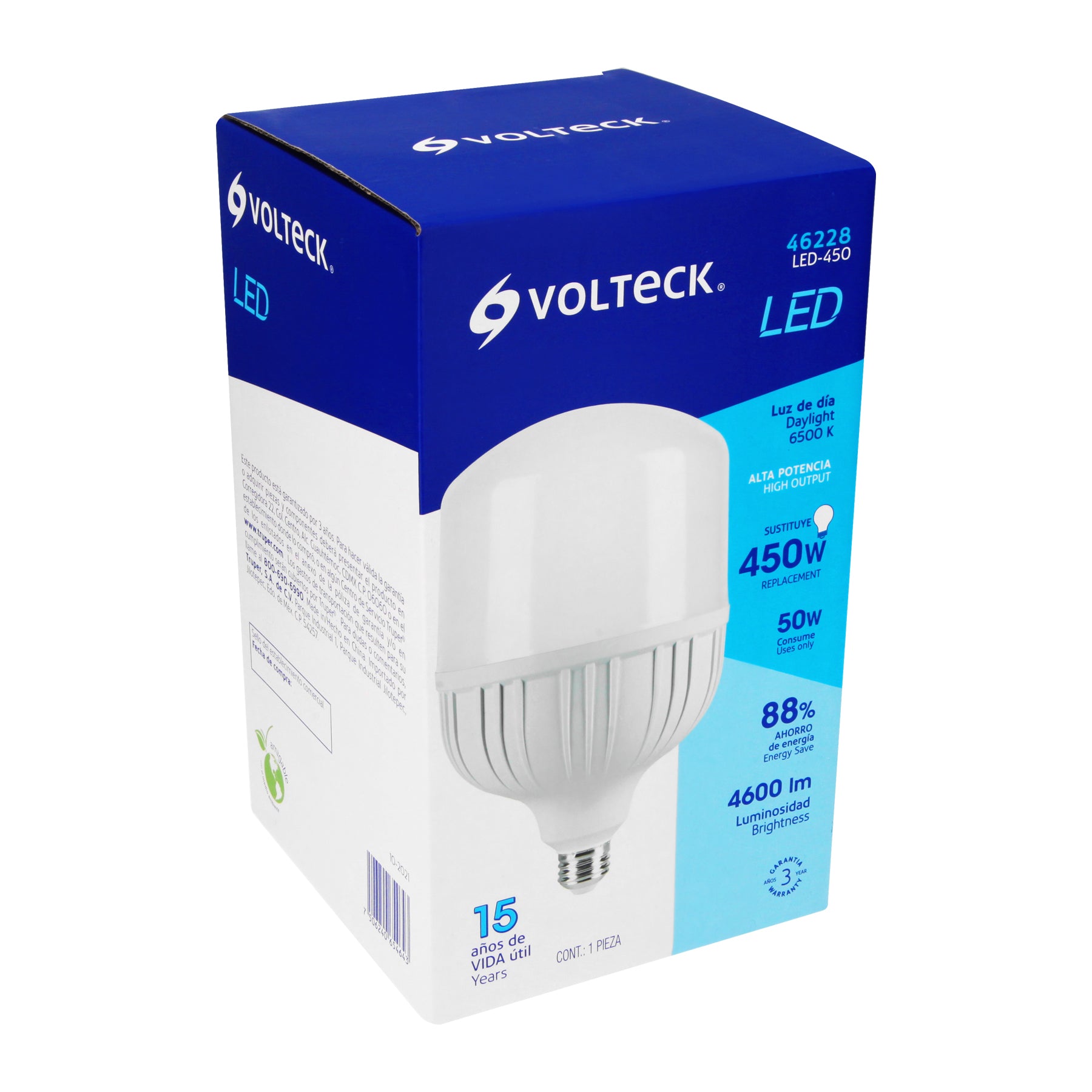 Lámpara LED alta potencia 50 W (equiv.450 W), luz de día | LED-450 | 46228