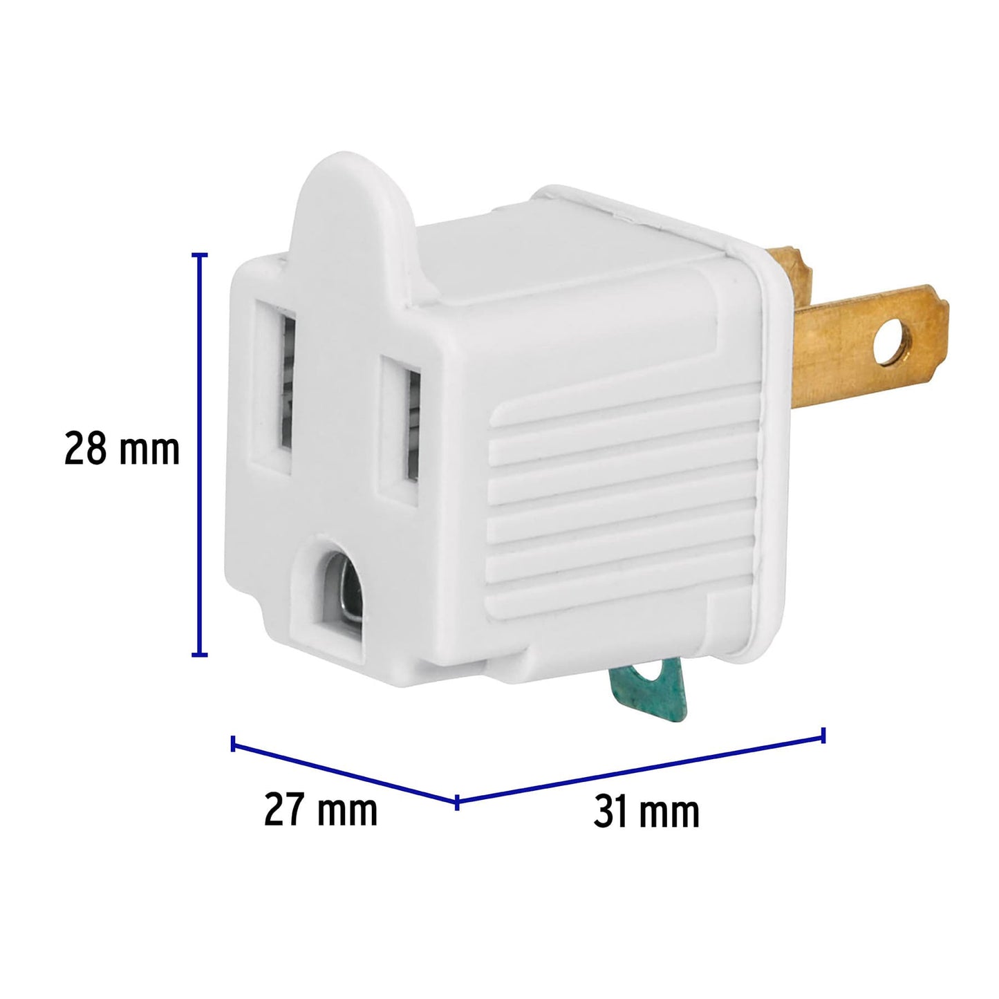 Bolsa con 2 adaptadores 3 a 2 blancos, Volteck | AD-32B | 46252