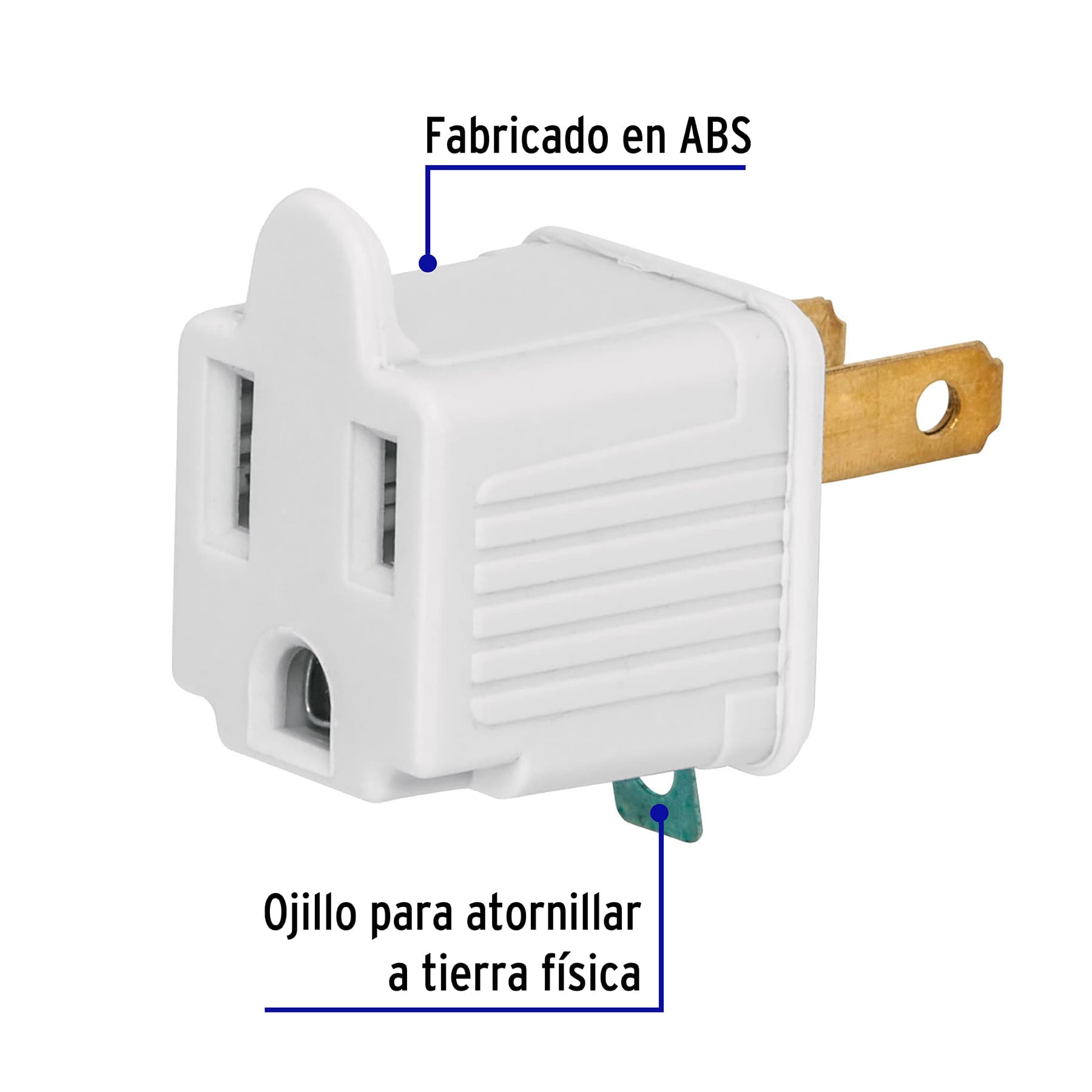 Bolsa con 2 adaptadores 3 a 2 blancos, Volteck | AD-32B | 46252