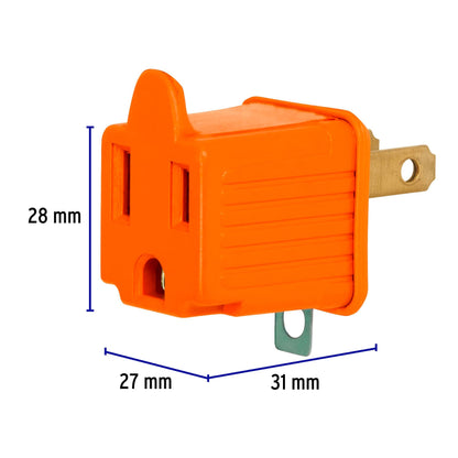 Bolsa con 2 adaptadores 3 a 2 naranjas, Volteck | AD-32N | 46253