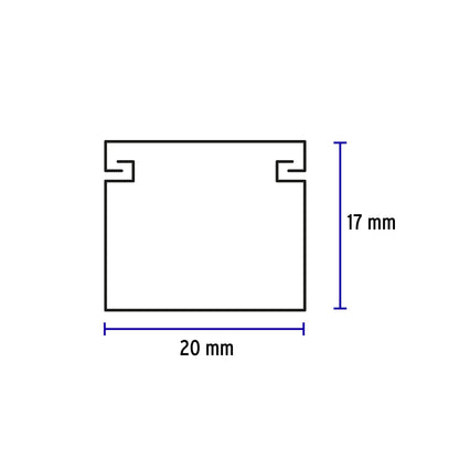 Canaleta de 1 vía 17 x 20 mm, VOLTECK | CAN-1720 | 46281