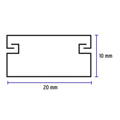 Canaleta de 1 vía 10 x 20 mm, con adhesivo, VOLTECK | CAN-1020A | 46284