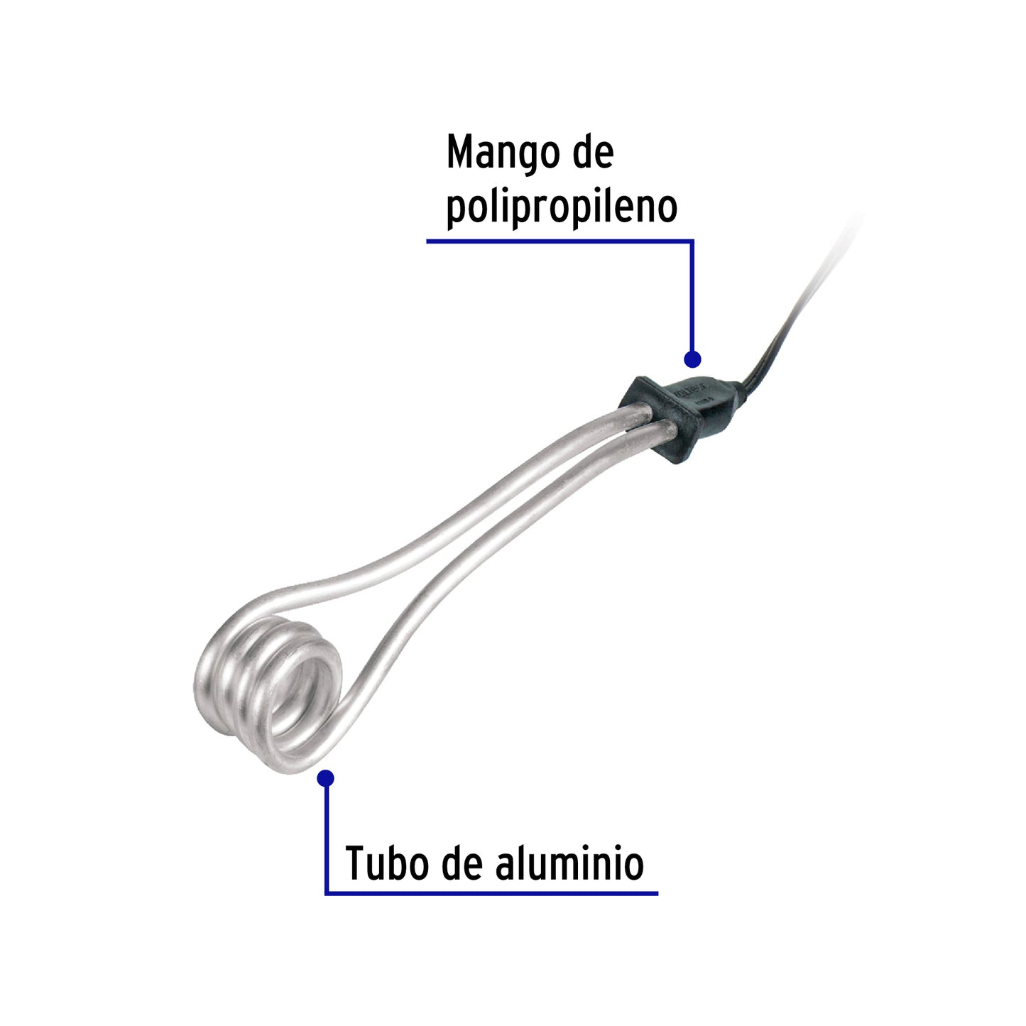 Calentador de inmersión p/agua #5 de 18 L, 900 W, Volteck | CAGU-5 | 46307