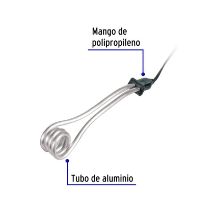 Calentador de inmersión p/agua #5 de 18 L, 900 W, Volteck | CAGU-5 | 46307