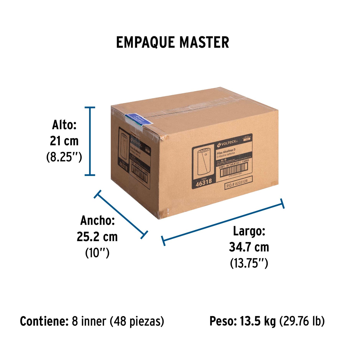 Blíster con 2 pilas alcalinas D, VOLTECK | AL-D | 46318