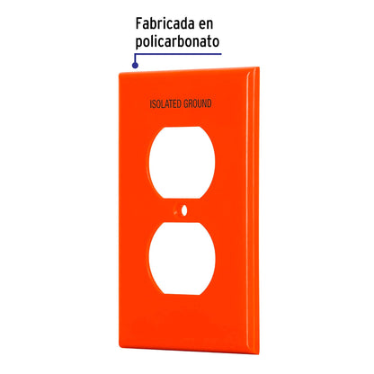 Placa para contacto dúplex tierra aislada, línea estándar | PPDO-TAS | 46409