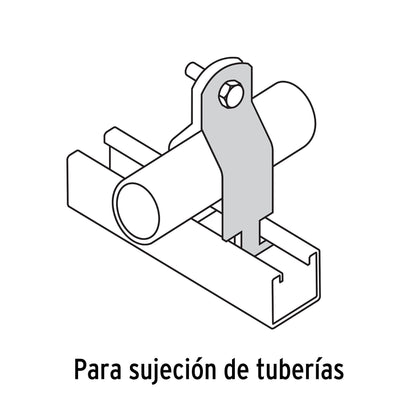 Abrazadera para perfil monocanal de 2', VOLTECK | PU-2A | 46427