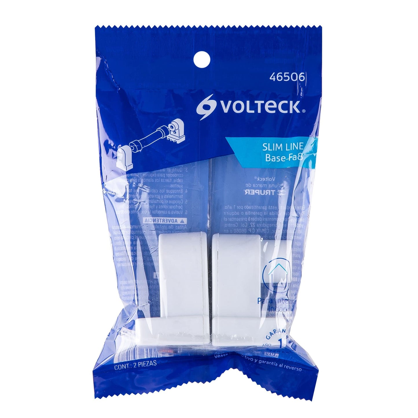 Bolsa 2 pz portalámparas p/tubo LED y fluorescente, base FA8 | POPL-14 | 46506