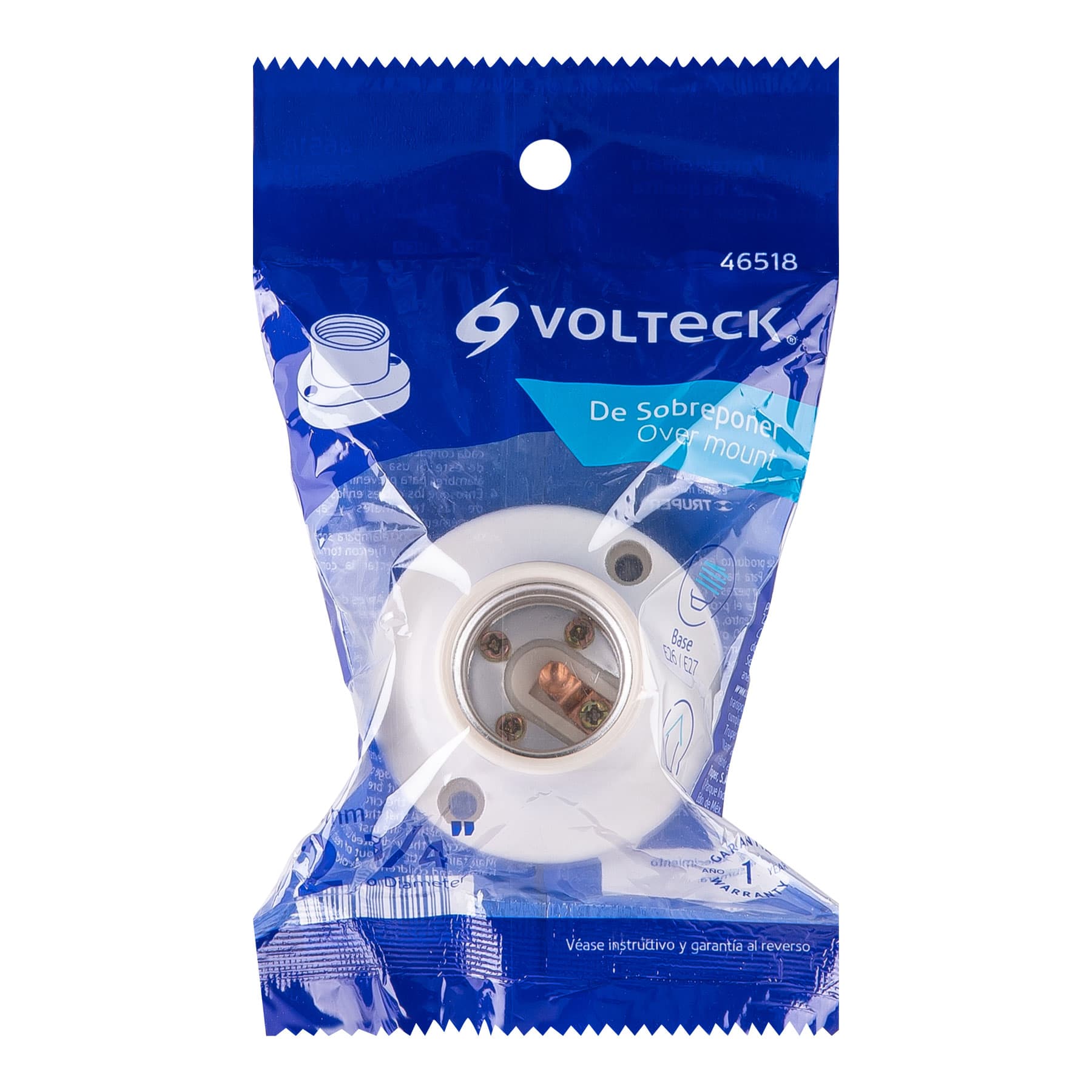 Portalámpara de baquelita, 2-1/4', Volteck | POPL-13 | 46518