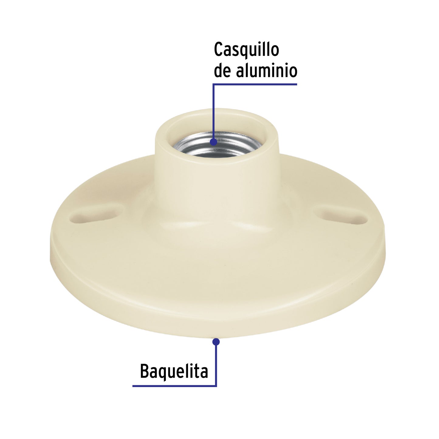 Portalámpara 4' de baquelita, Volteck | POPL-11 | 46520