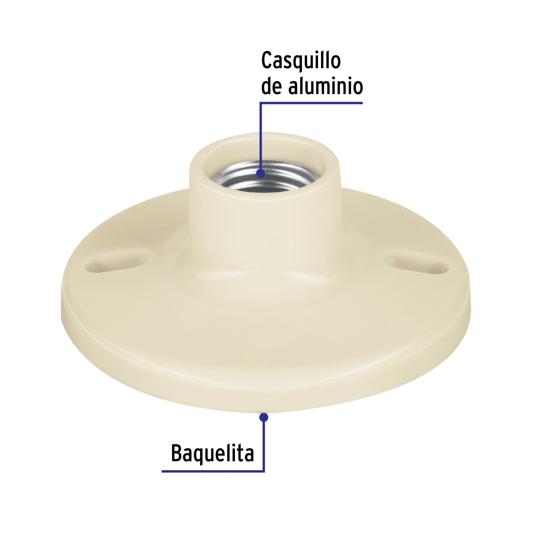 Portalámpara 4' de baquelita, Volteck | POPL-11 | 46520
