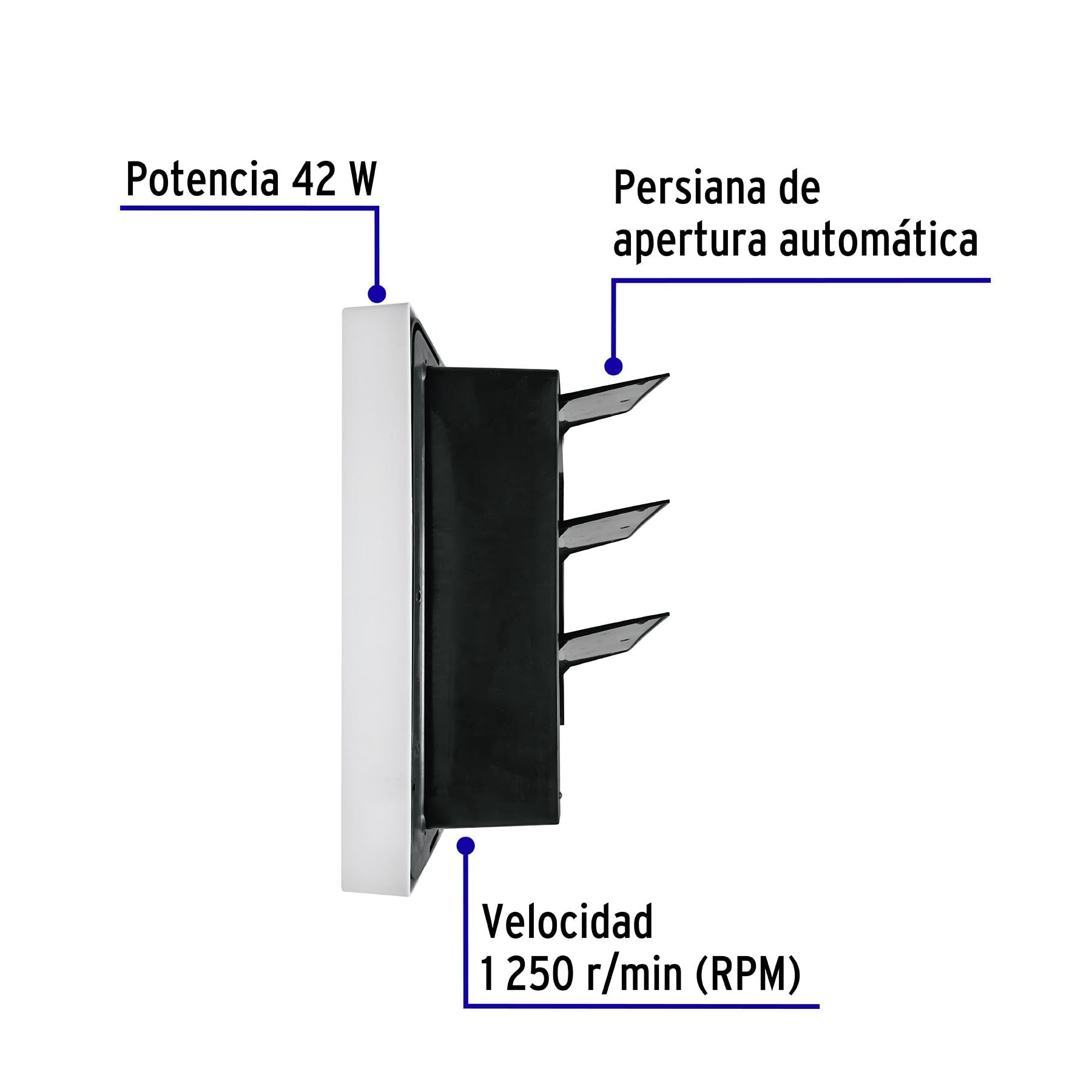 Extractor de aire de 12',blanco, VOLTECK | EXA-12I | 46592