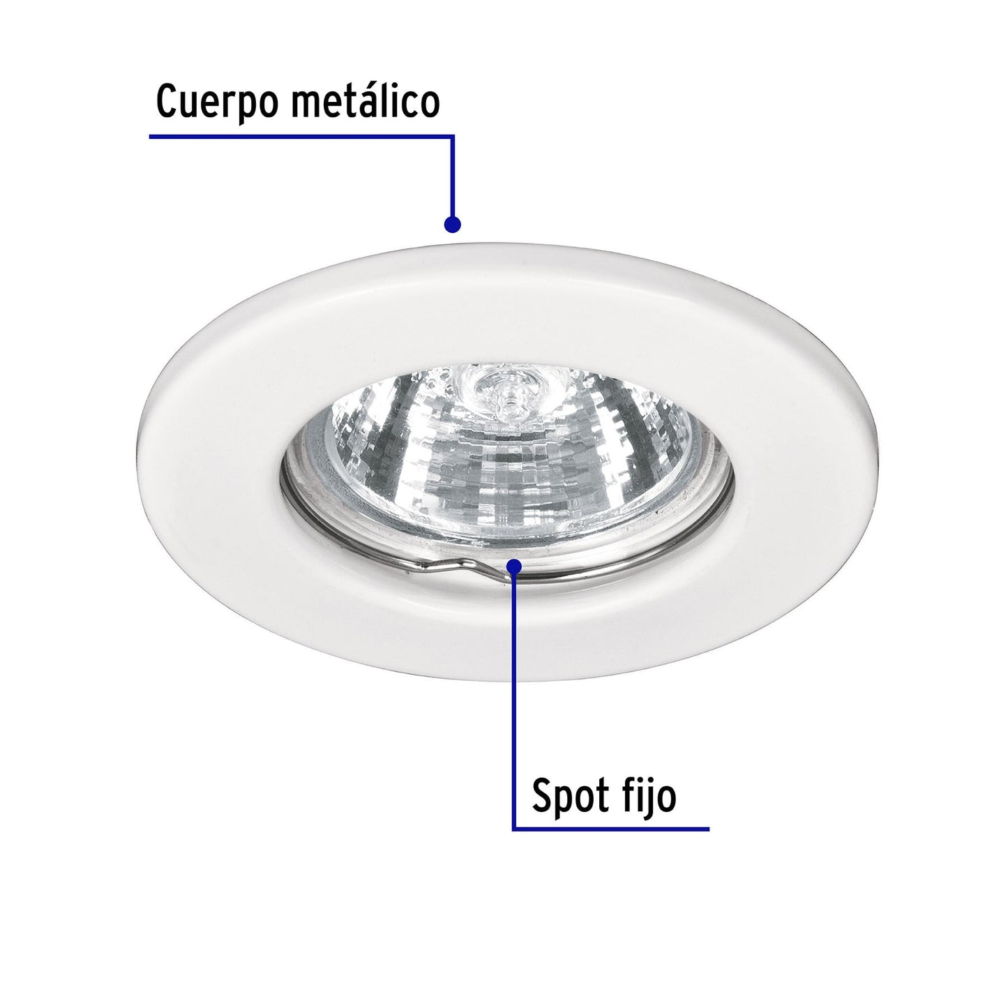 Luminario redondo blanco spot fijo, lámpara no incluida | EMP-100S | 46612