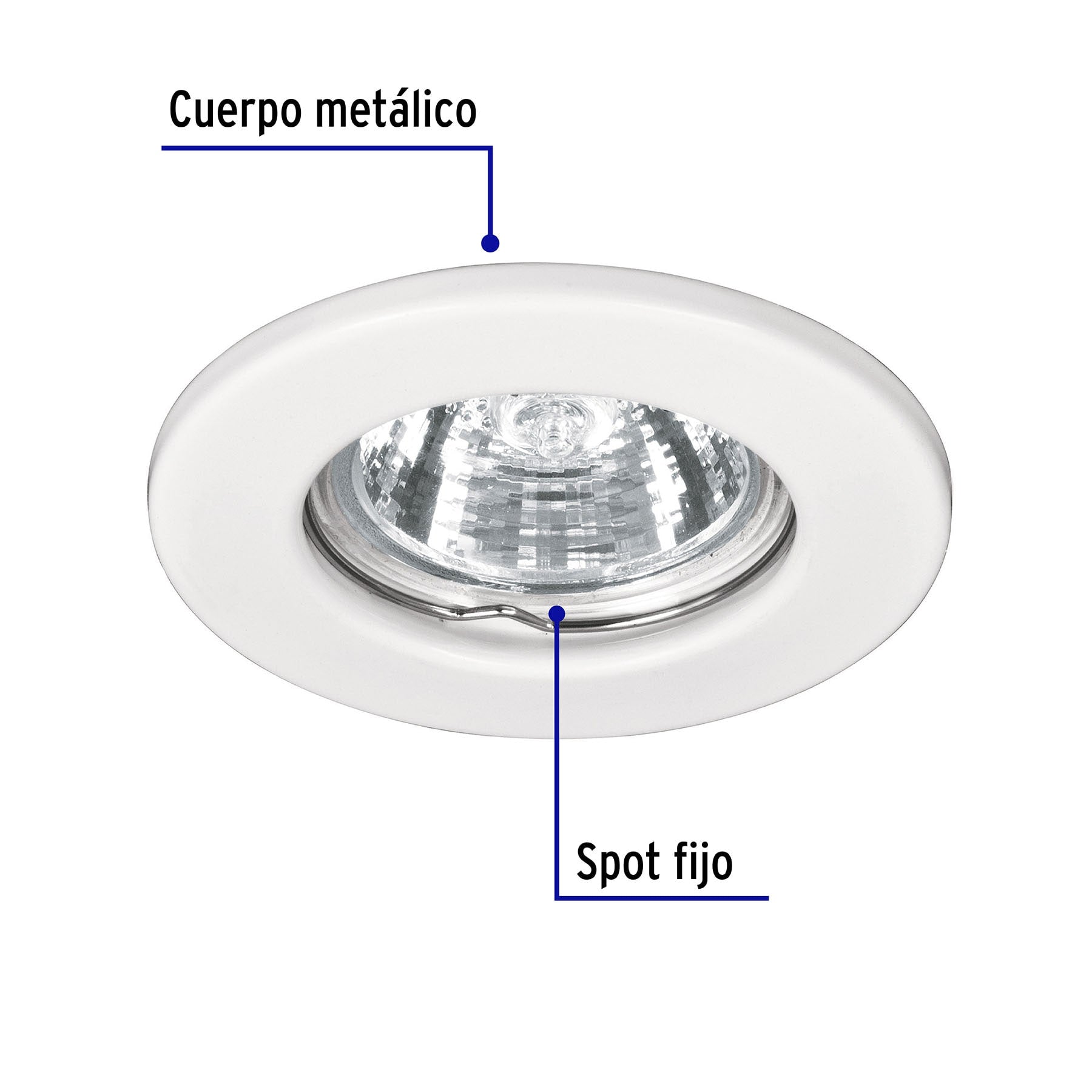 Luminario redondo blanco spot fijo, lámpara no incluida | EMP-100S | 46612