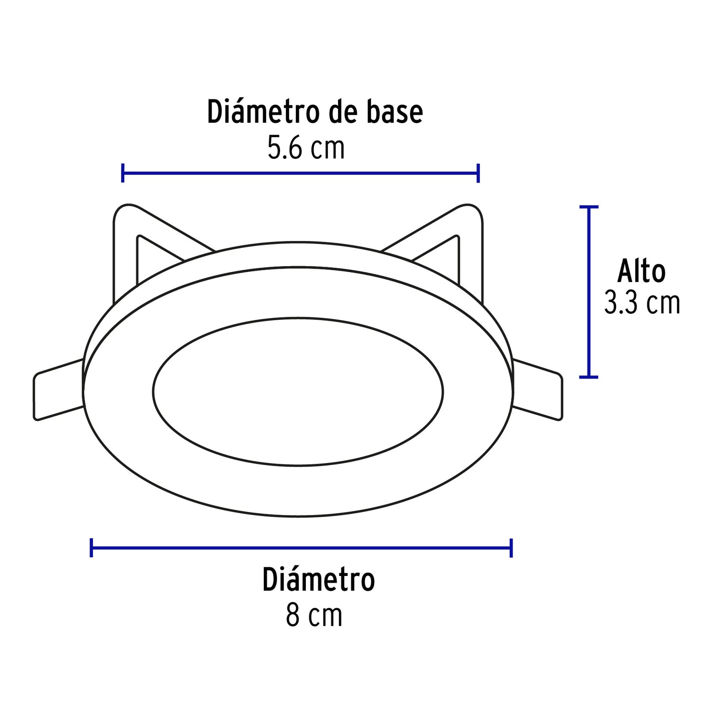 Luminario redondo satín spot fijo, lámpara no incluida | EMP-102S | 46614