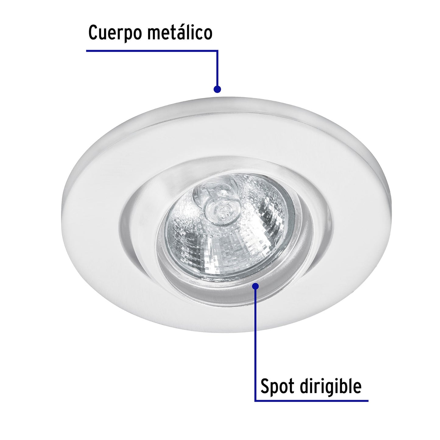 Luminario redondo blanco spot esférico, lámpara no incluida | EMP-106S | 46623