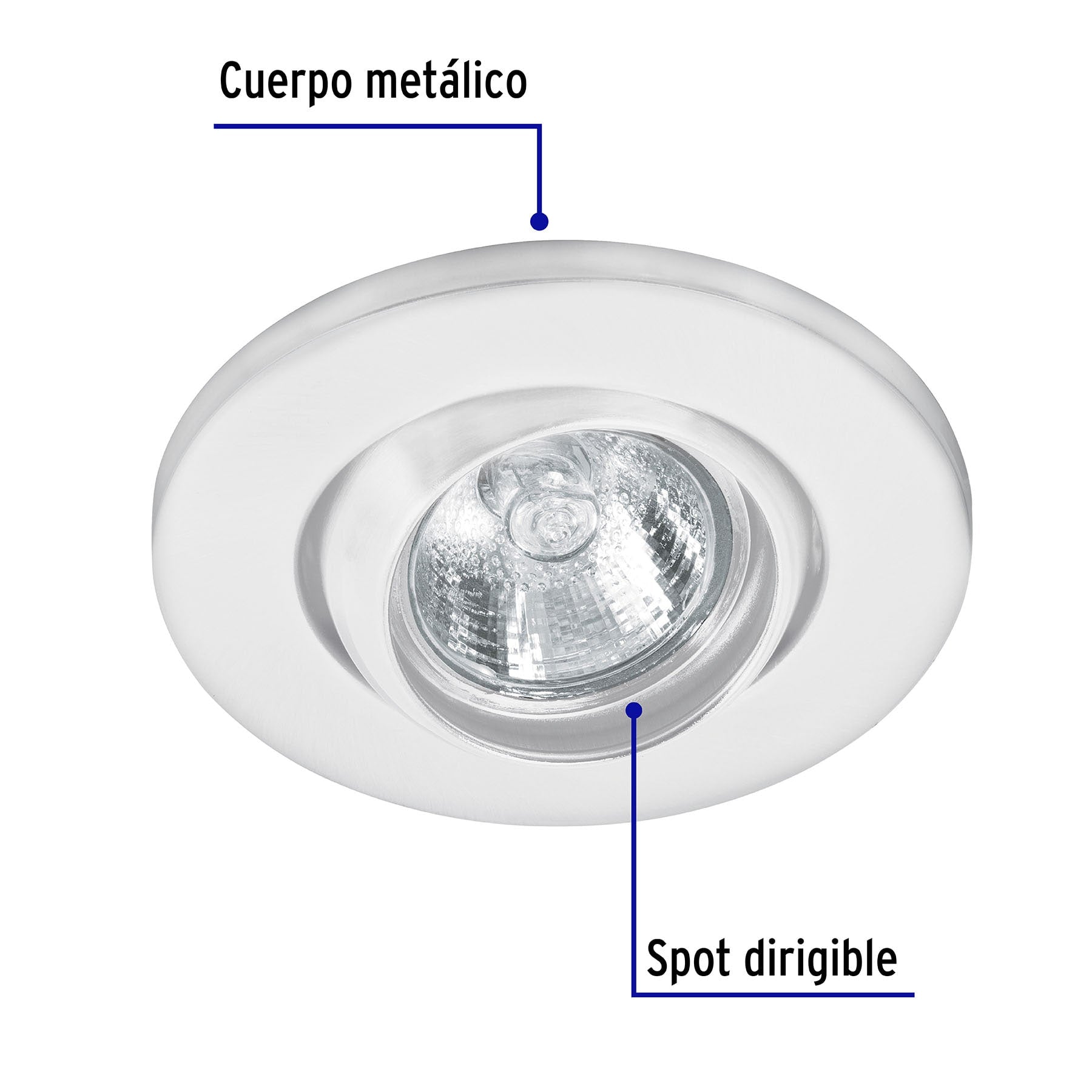 Luminario redondo blanco spot esférico, lámpara no incluida | EMP-106S | 46623