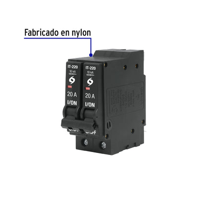 Interruptor de 2 polos 20A, enchufable, VOLTECK | IT-220 | 46704