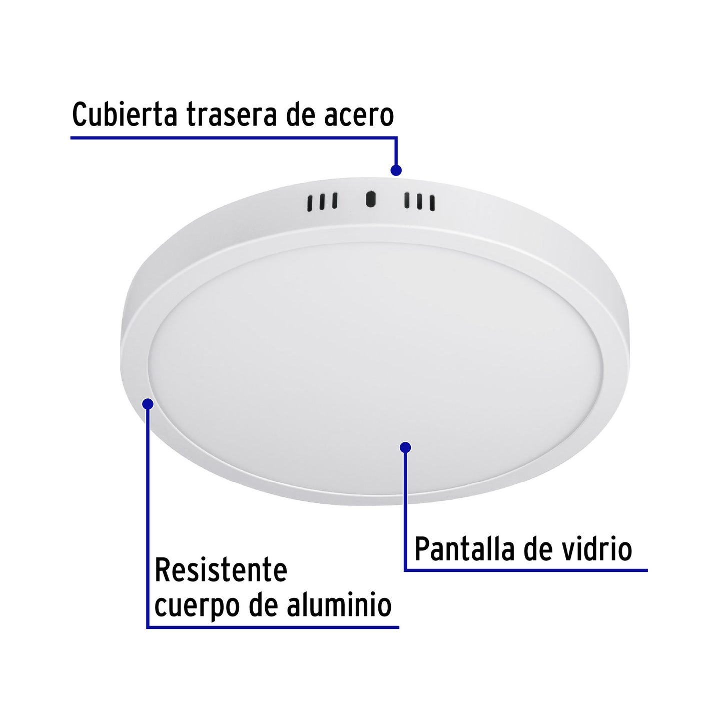 Luminario LED plafón 24W 6500K, redondo, blanco, VOLTECK | PLA-209L | 46717