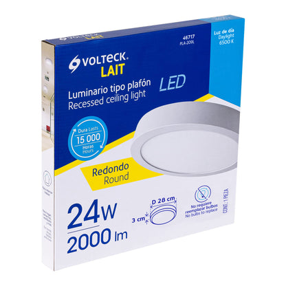 Luminario LED plafón 24W 6500K, redondo, blanco, VOLTECK | PLA-209L | 46717