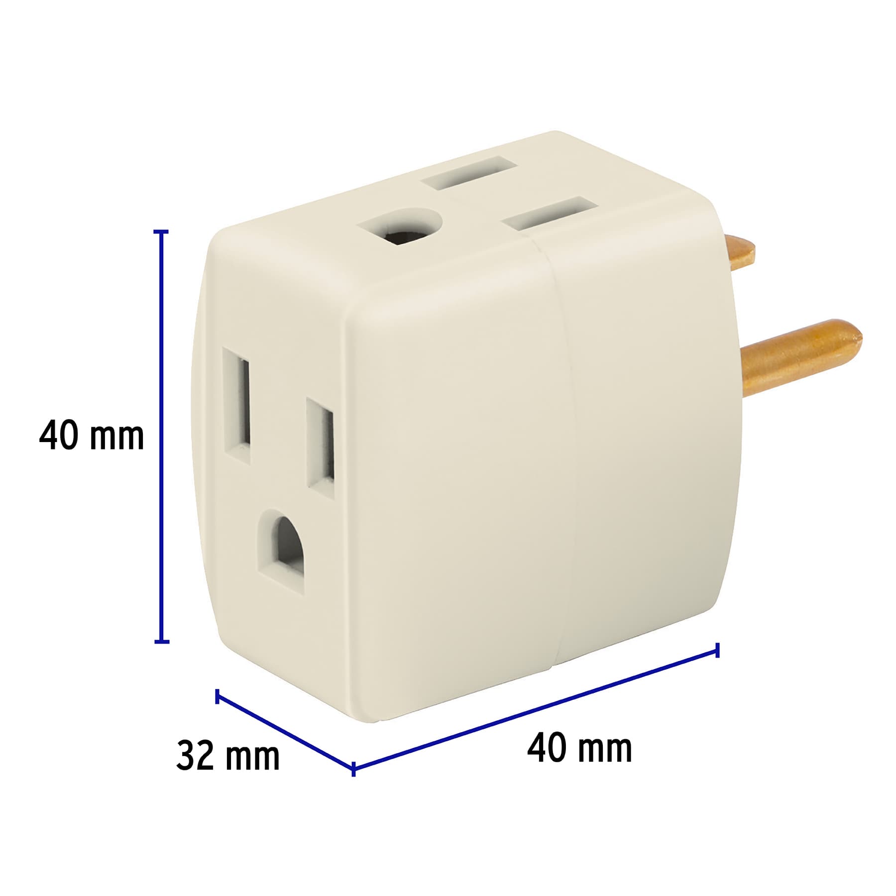 Multicontacto triple aterrizado, tipo cubo, Volteck | MUL-310 | 46800