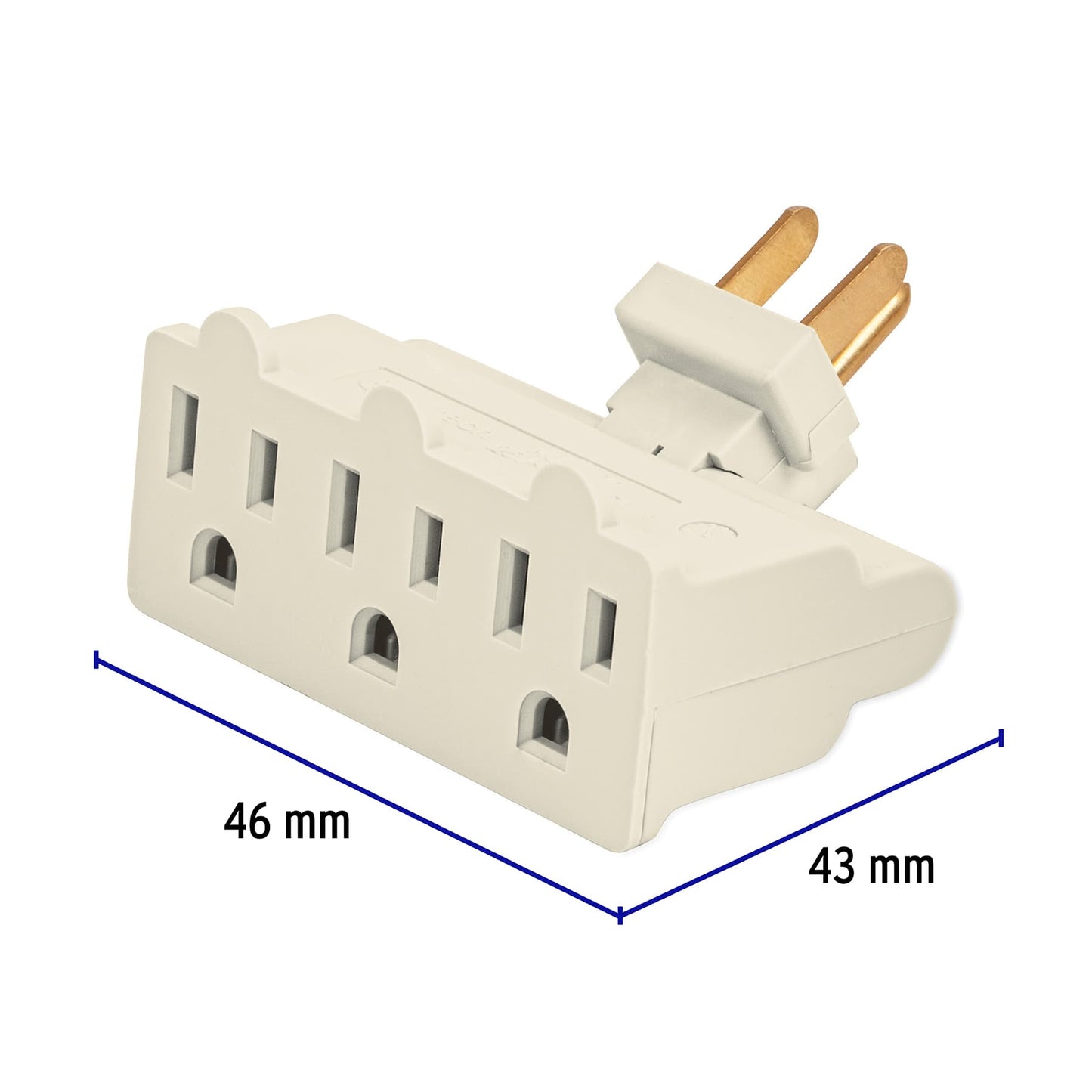 Multicontacto triple aterrizado, tipo bisagra, Volteck | MUL-370 | 46801
