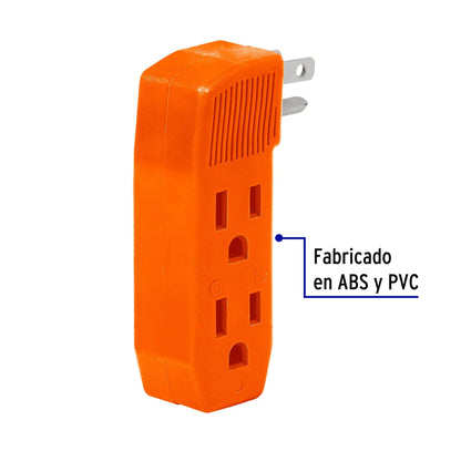 Multicontacto triple aterrizado, tipo 'F' reforzado, Volteck | MUL-350 | 46803