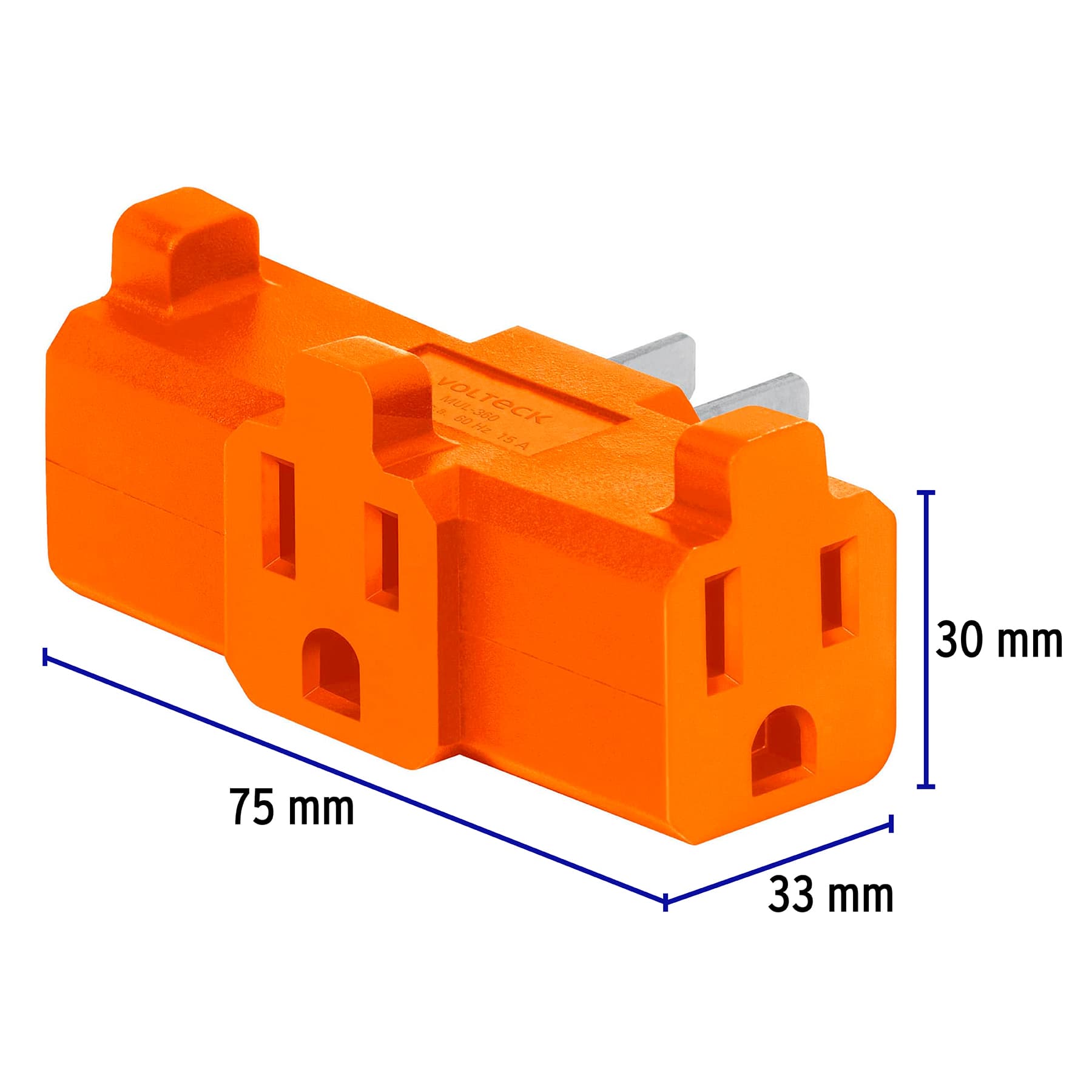Multicontacto triple aterrizado, tipo 'T' reforzado, Volteck | MUL-360 | 46804