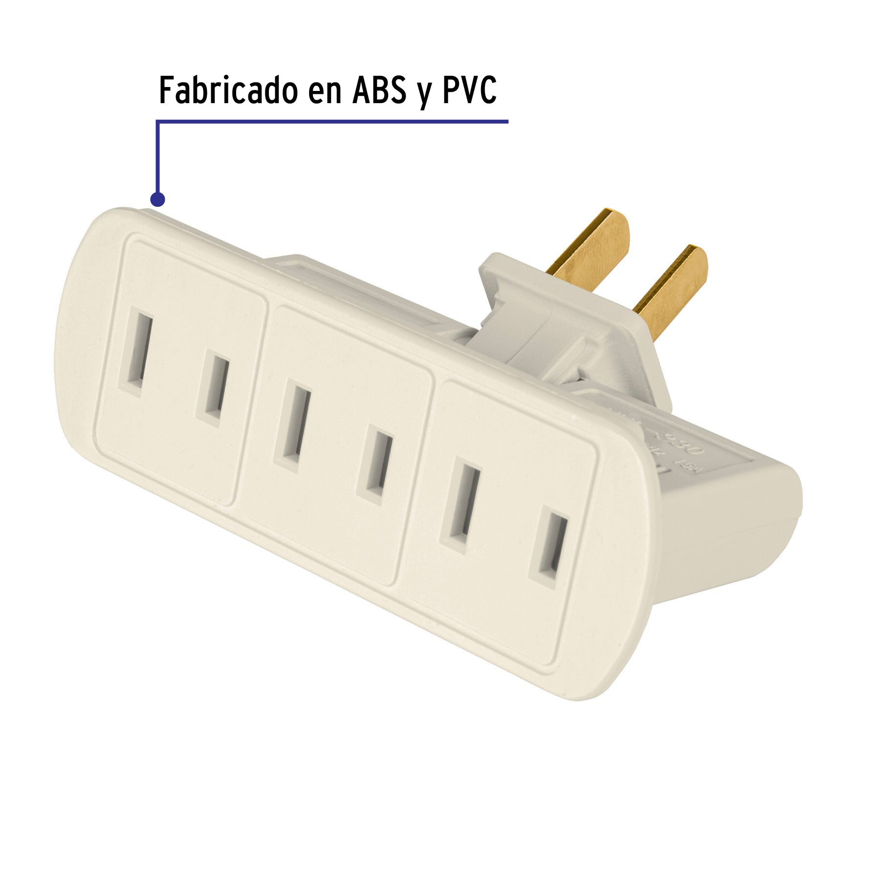 Multicontacto triple, tipo bisagra Volteck | MUL-330 | 46809