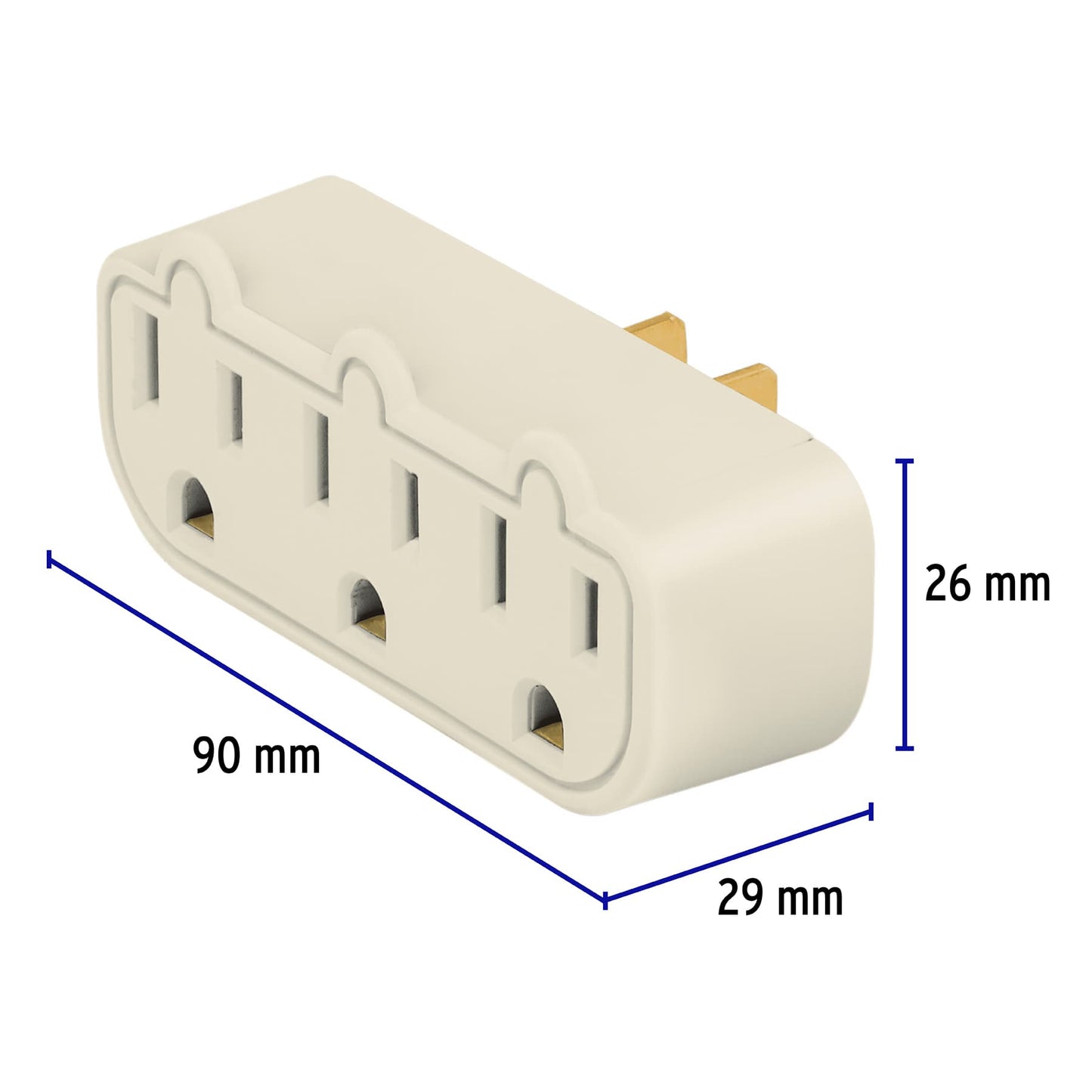 Multicontacto triple aterrizado, barra, Volteck | MUL-320 | 46810