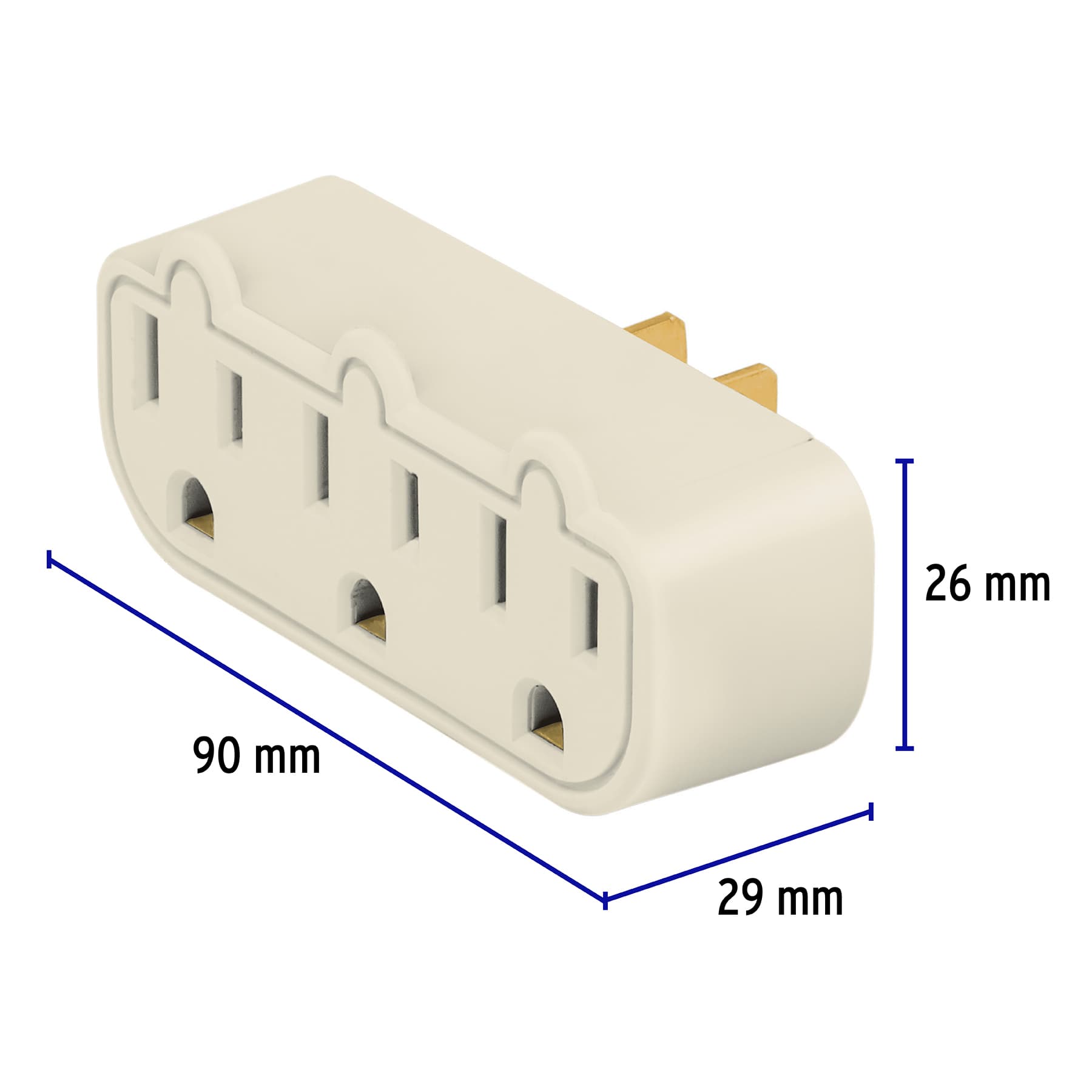 Multicontacto triple aterrizado, barra, Volteck | MUL-320 | 46810