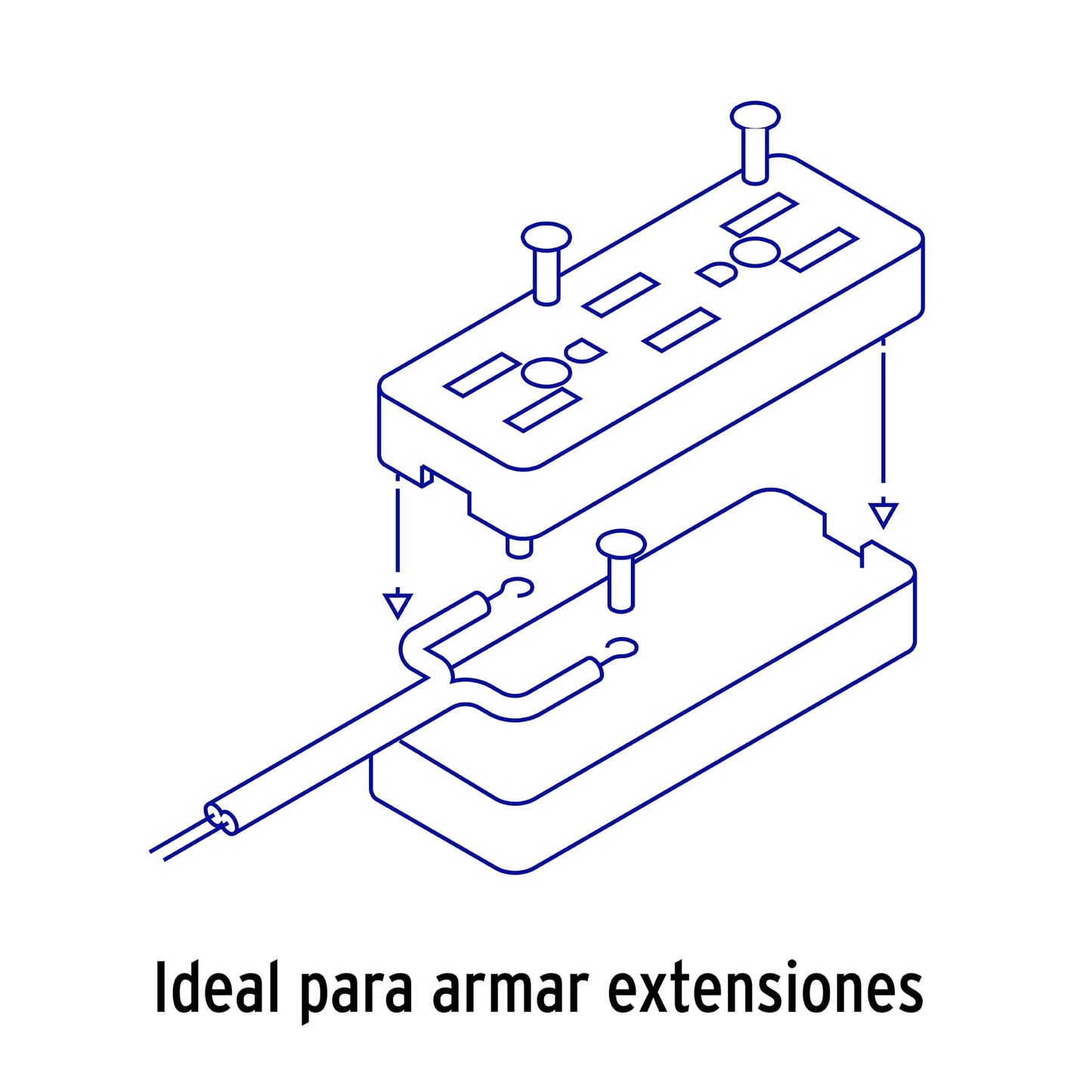 Multicontacto triple para extensión, 2 polos + tierra | MULEX-3 | 46813