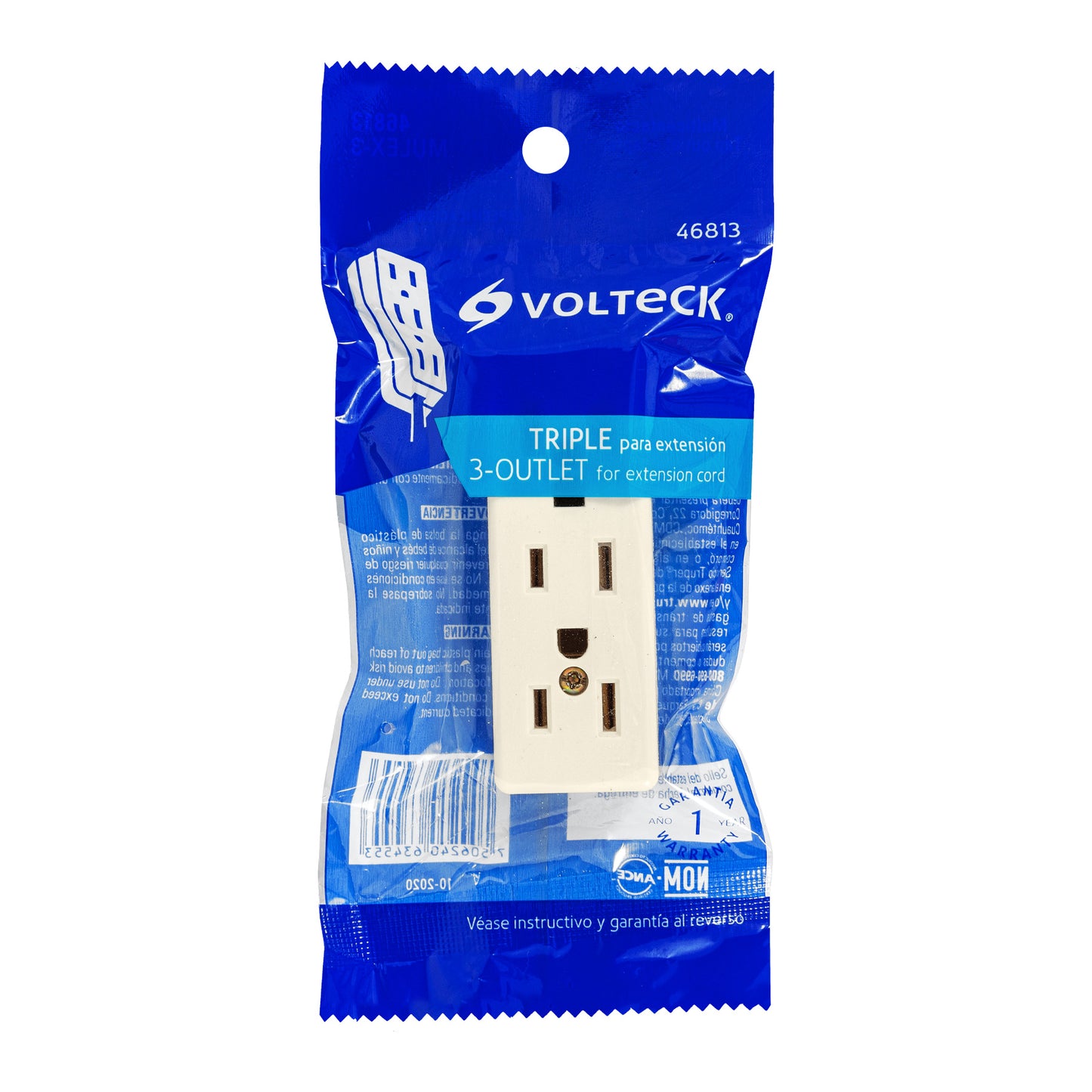 Multicontacto triple para extensión, 2 polos + tierra | MULEX-3 | 46813