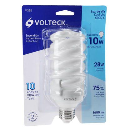 Lámpara espiral T4 28 W luz de día en blíster, Volteck | F-28E | 46827