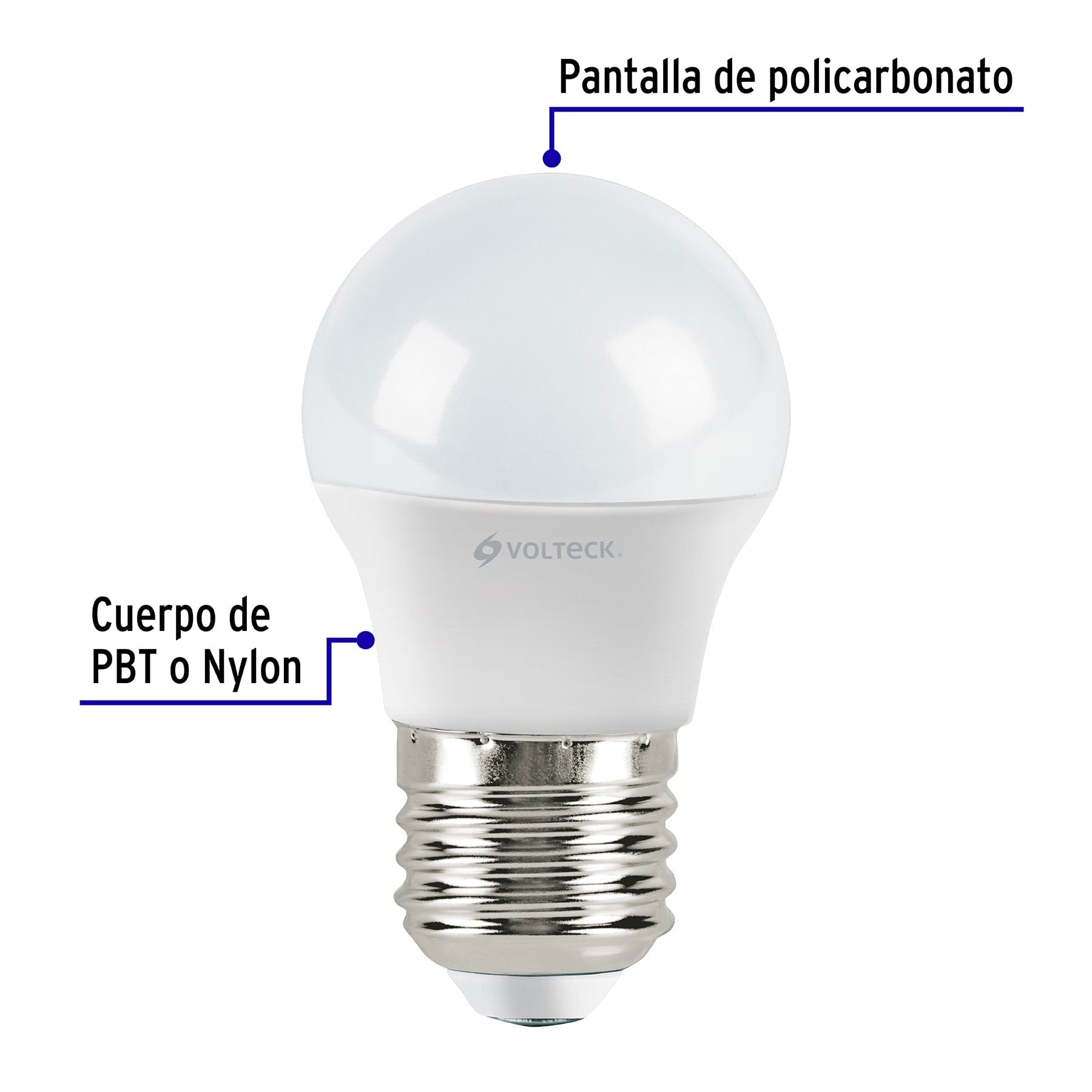 Lámpara LED G45 3 W (equiv. 25 W) luz cálida blíster Volteck | LED-30GC | 46855