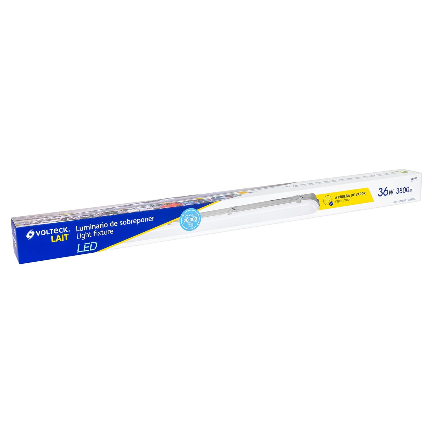 Luminario lineal de LED 36 W de sobreponer a prueba de vapor | VAP-001L | 46862