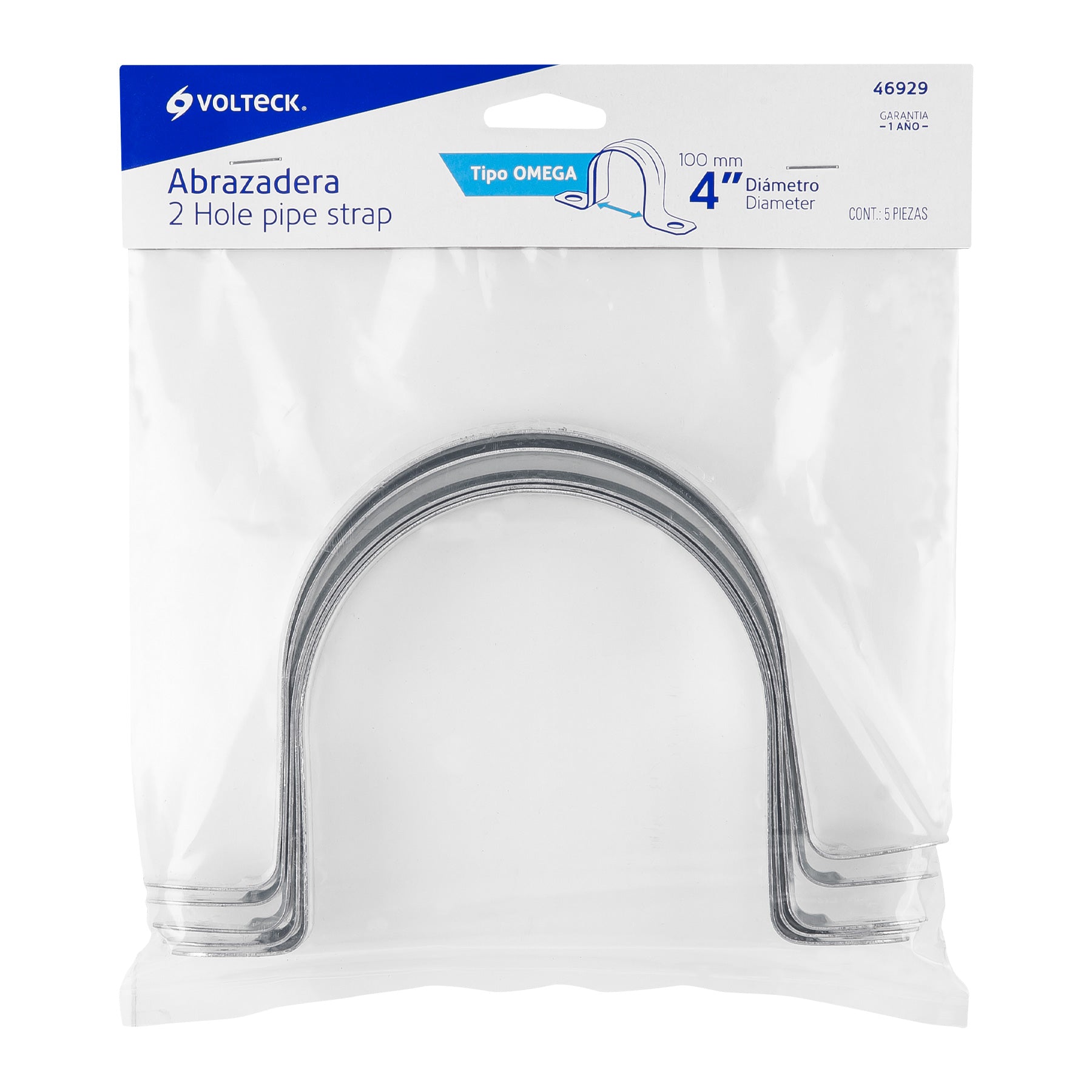 Bolsa c/5 abrazaderas tipo omega 4' p/tubo pared delgada | AO-4 | 46929