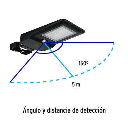 Luminario suburbano solar LED 15 W 6500 K con sensor de luz | SUB-902L | 46958