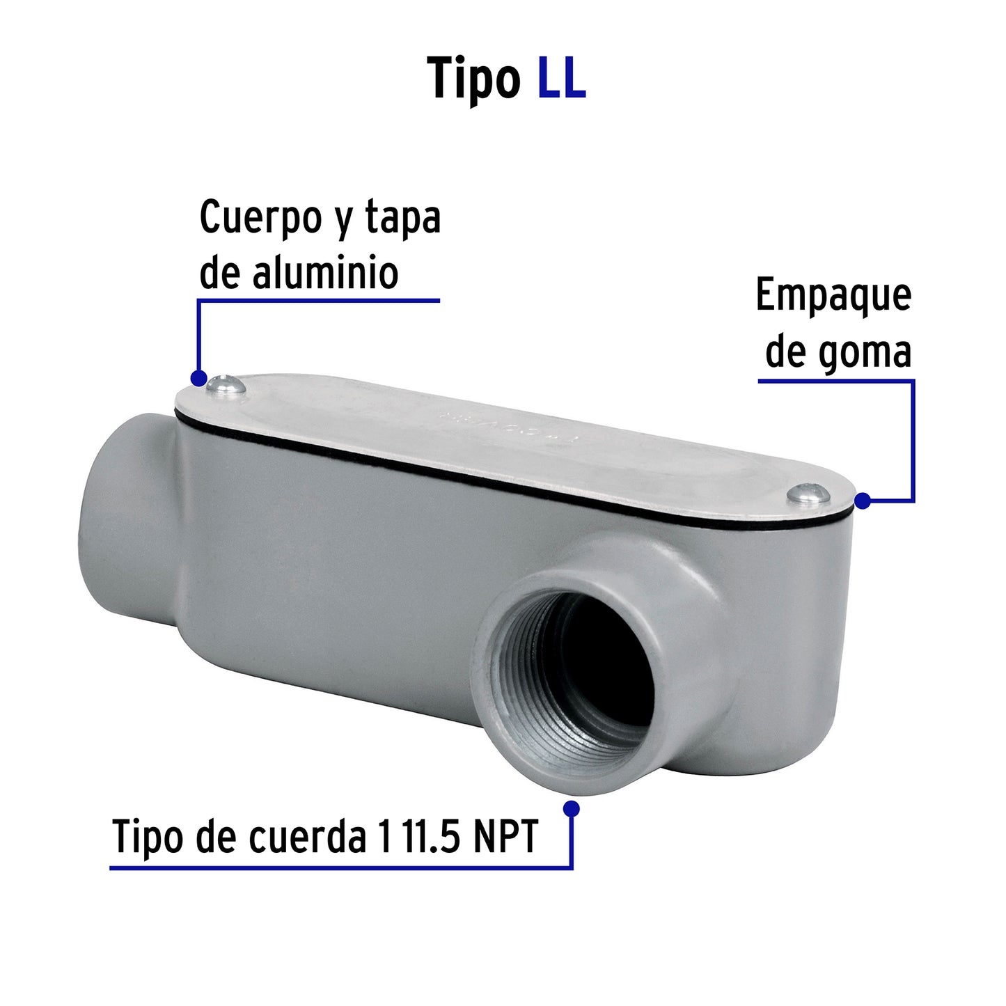 Condulet 1' conexión tipo LL, Volteck | COLET-1-LL | 46978