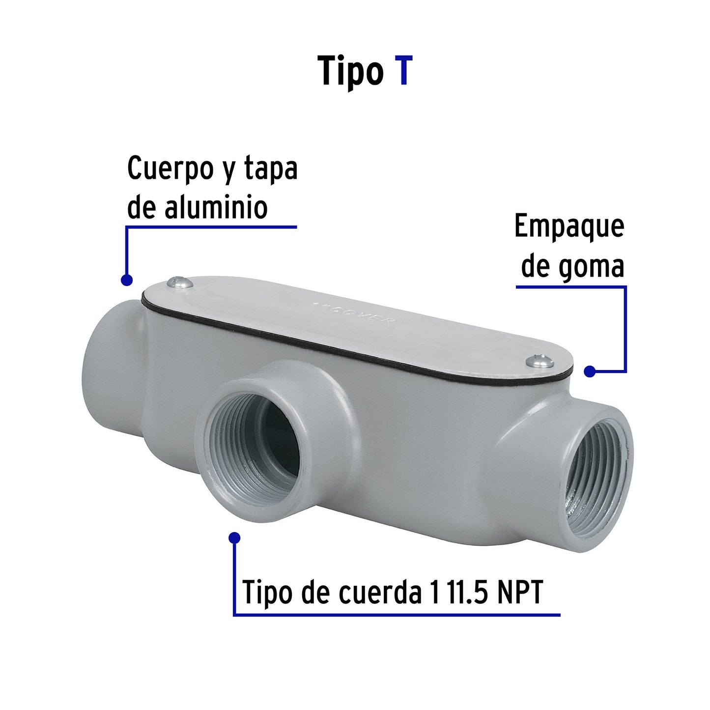 Condulet 1' conexión tipo T, Volteck | COLET-1-T | 46981