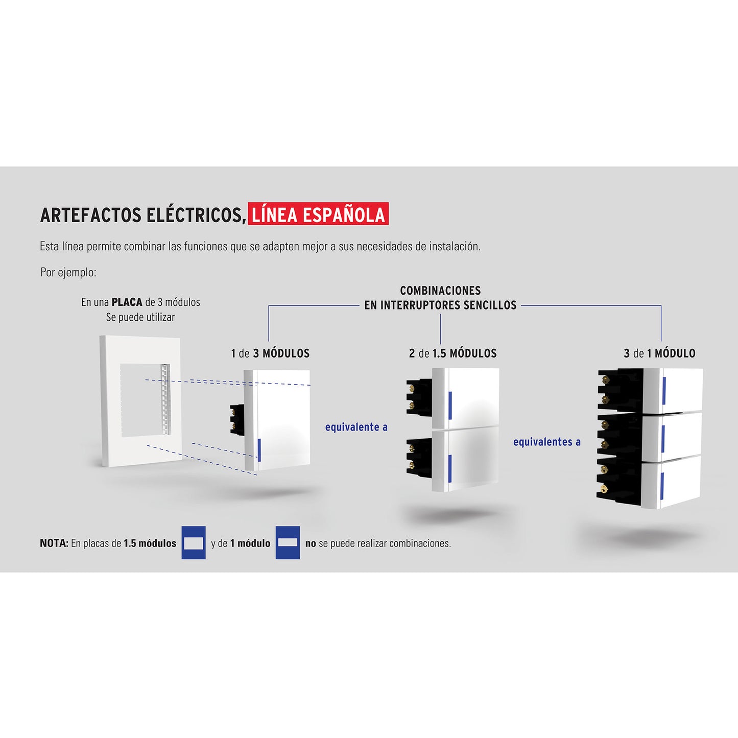 Placa 2 ventanas, 1 módulo, línea Española, color blanco | PPDO-EB | 47063