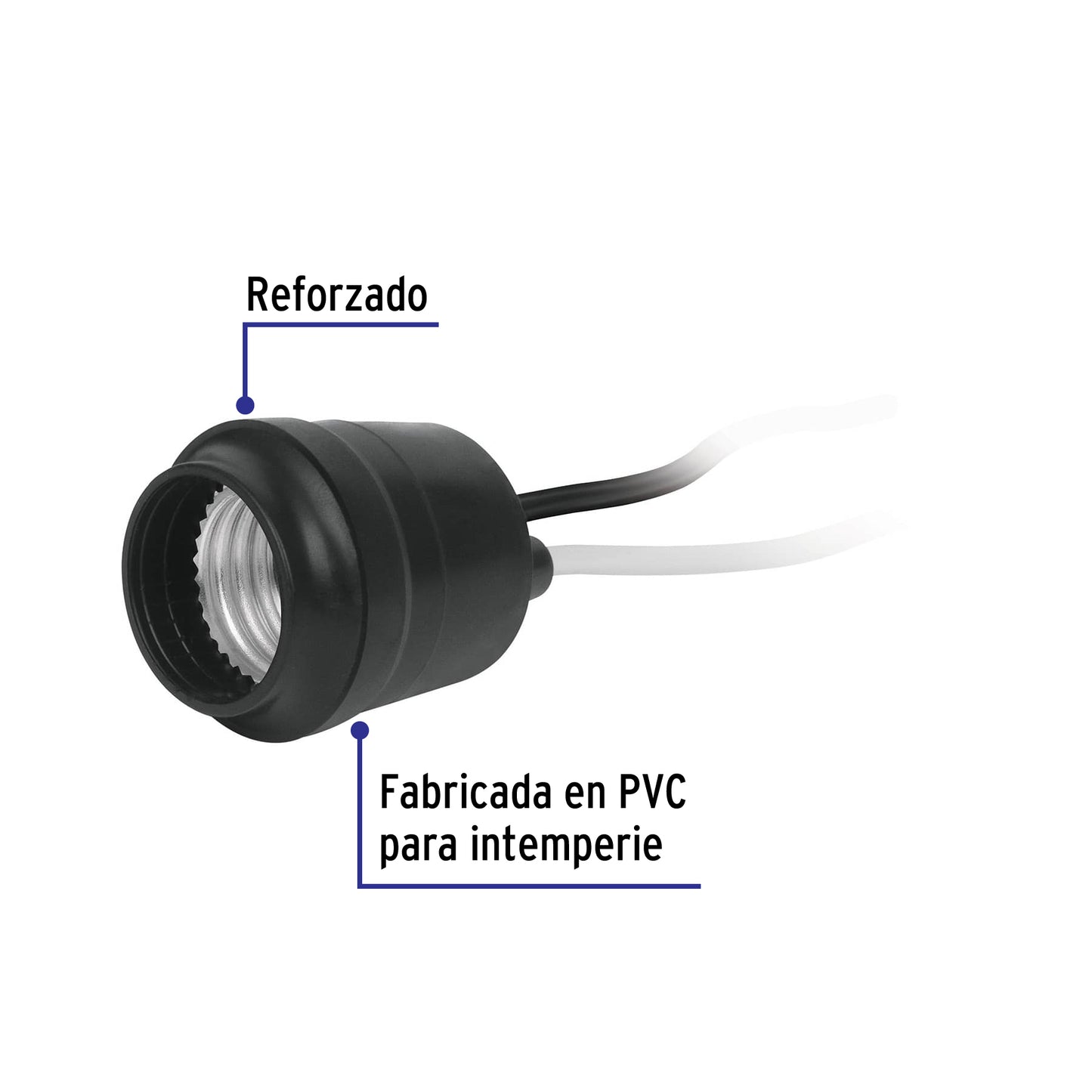Portalámpara para intemperie, reforzada , Volteck | POIN-10X | 47110