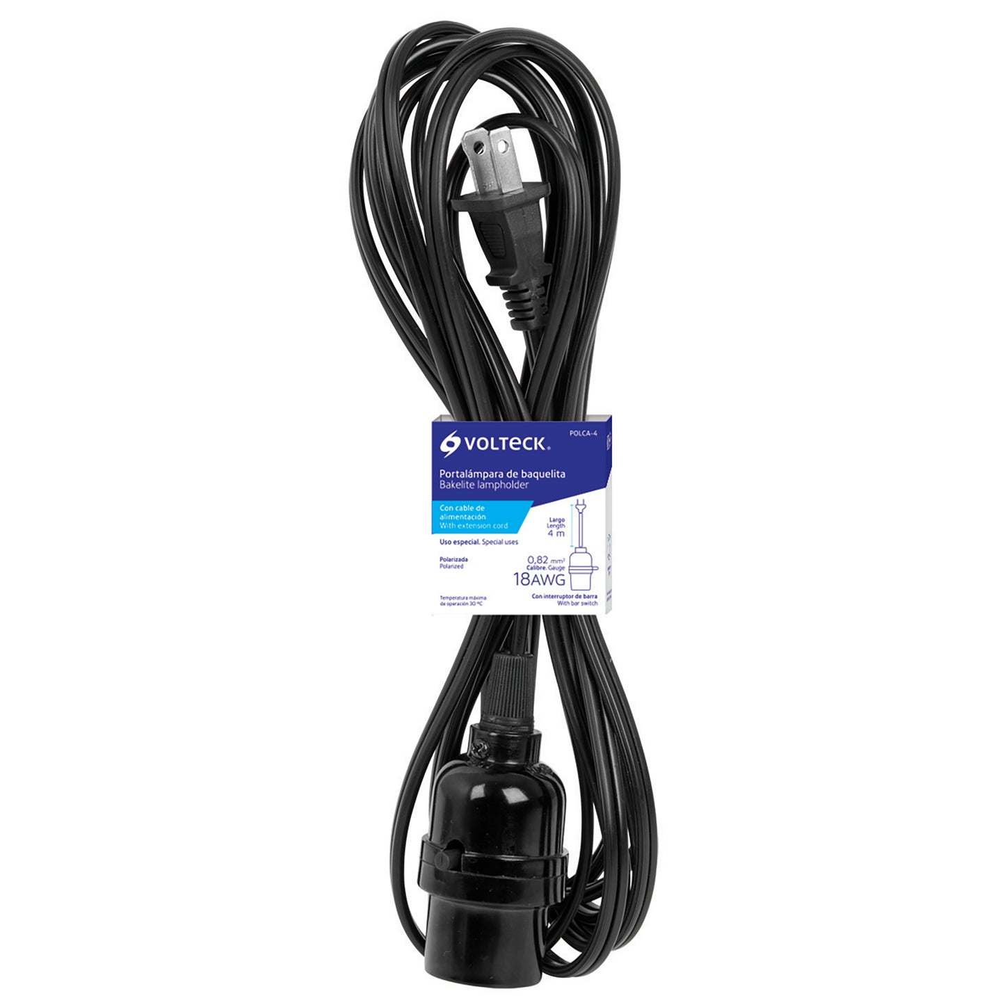 Portalámparas con cable de 4 m, VOLTECK | POLCA-4 | 47142