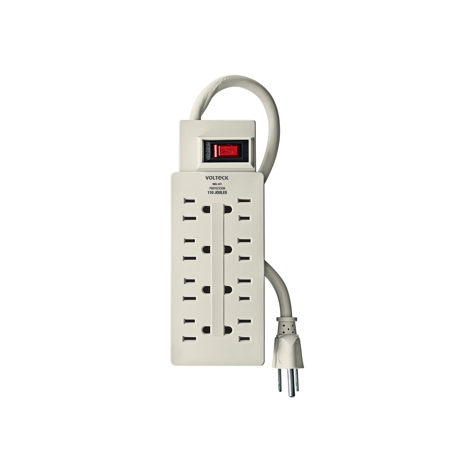 Multicontacto 14 AWG 8 entradas supresor de picos 110 joules | MUL-811 | 47187