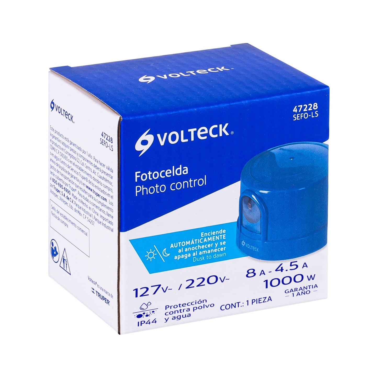 Fotocelda montaje de 1/2 vuelta, tensión 127 - 220 V | SEFO-LS | 47228