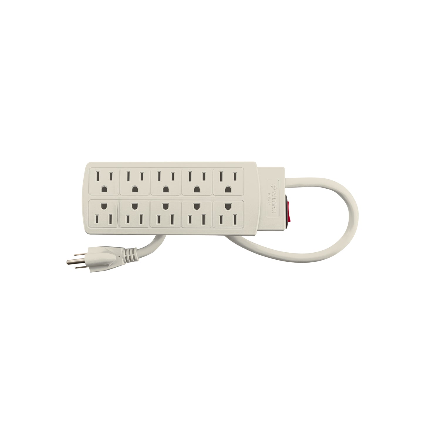 Multicontacto 14 AWG uso rudo con 10 entradas, Volteck | MUL-10 | 47234