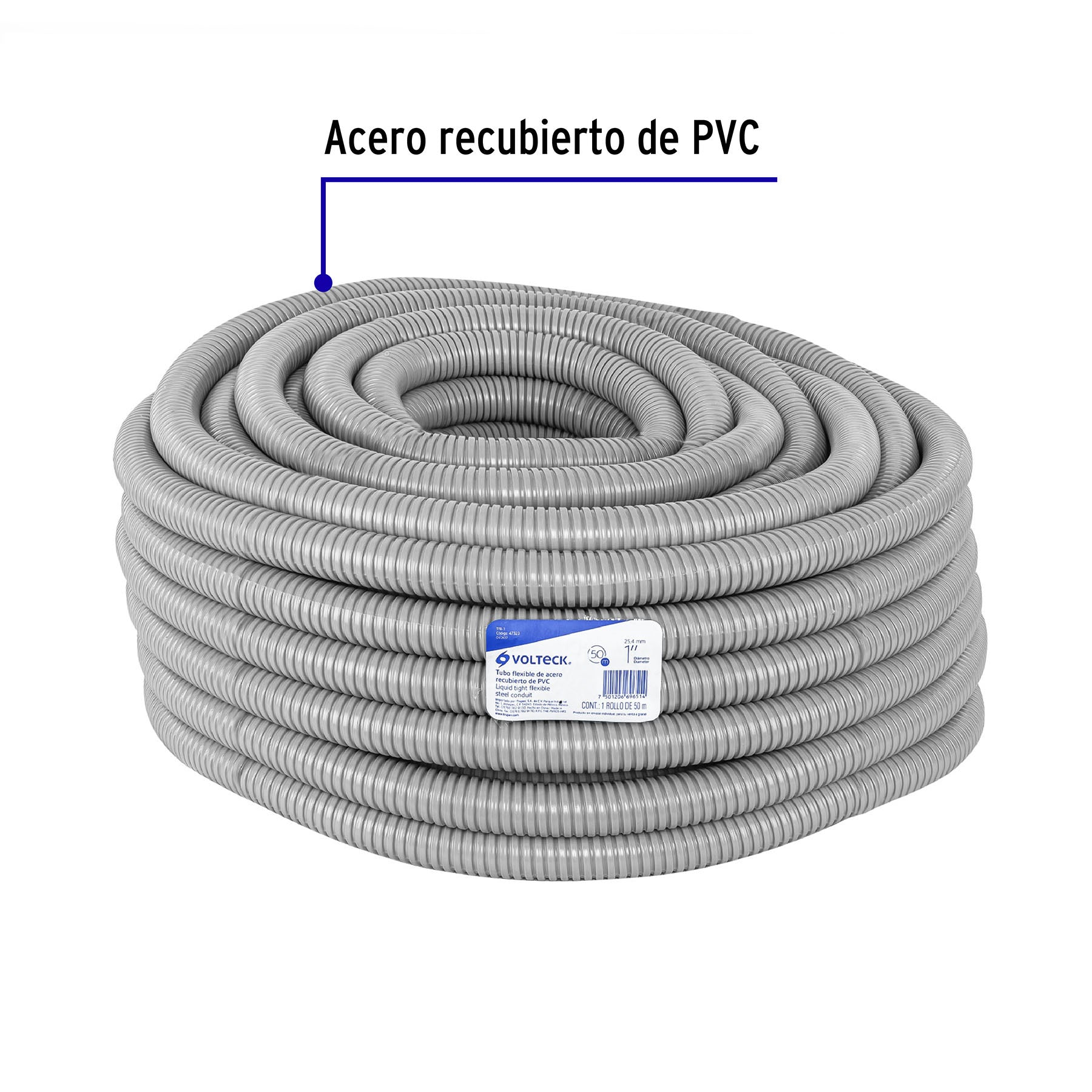 Rollo de 50 m de tubo flexible liquid tight de 1', Volteck | TFR-1 | 47323