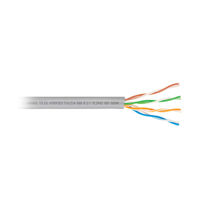 Metro de cable UTP CAT5E, Bobina de 305m, gris, VOLTECK | CBR-53G | 47382